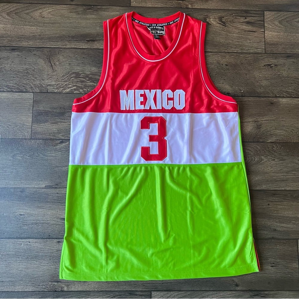 Steve & Barry's Men's Vintage Mexico Satin Basketball Jersey Size Large